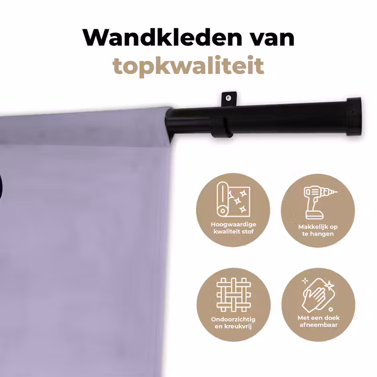 Wandkleed - Panda - Paars - Sierlijk - Kawaii — 3