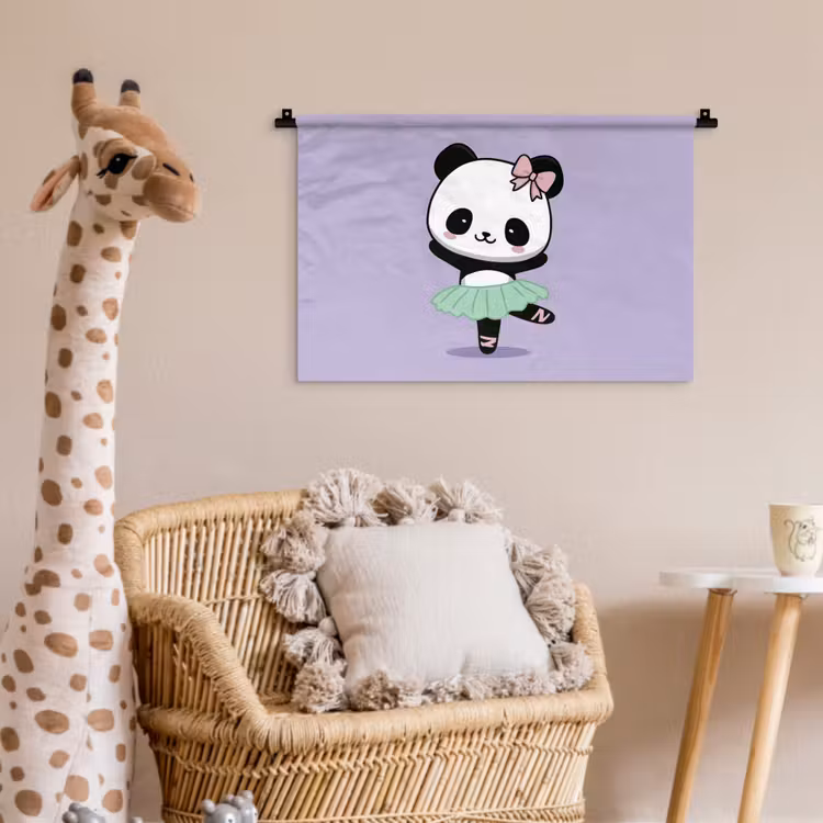 Wandkleed - Panda - Paars - Sierlijk - Kawaii — 5
