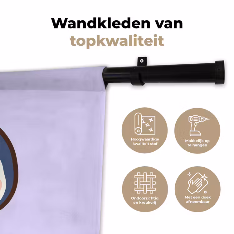 Wandkleed - Pinguïn - Paars - Schattig — 3