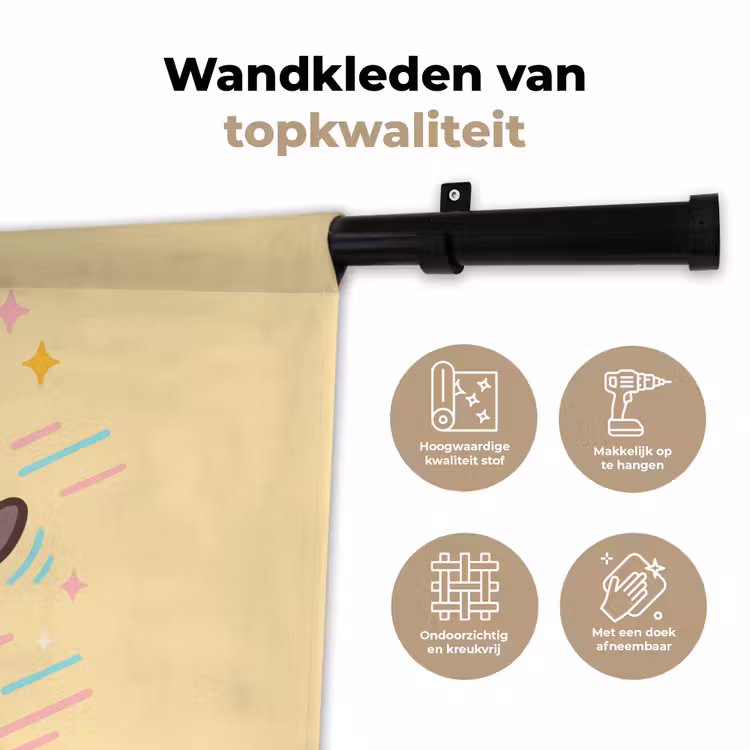 Wandkleed - Pinguïn - Rolschaatsen - Geel - Energiek — 3