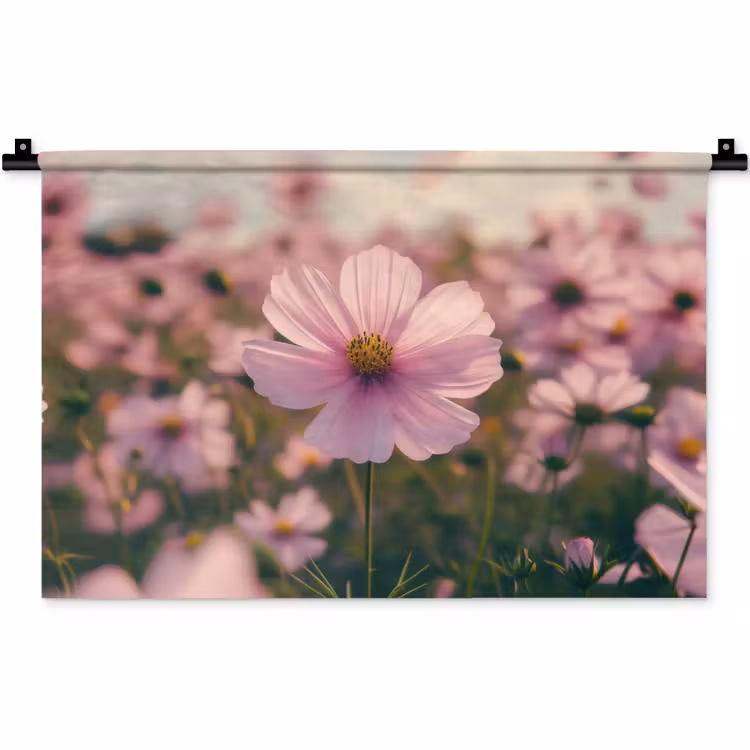 Wandkleed - Bloemen - Paars - Wazig — 1