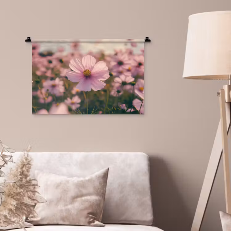 Wandkleed - Bloemen - Paars - Wazig — 2