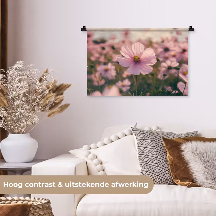 Wandkleed - Bloemen - Paars - Wazig — 4