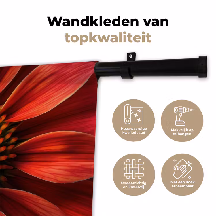 Wandkleed - Close up - Bloem- Rood — 3