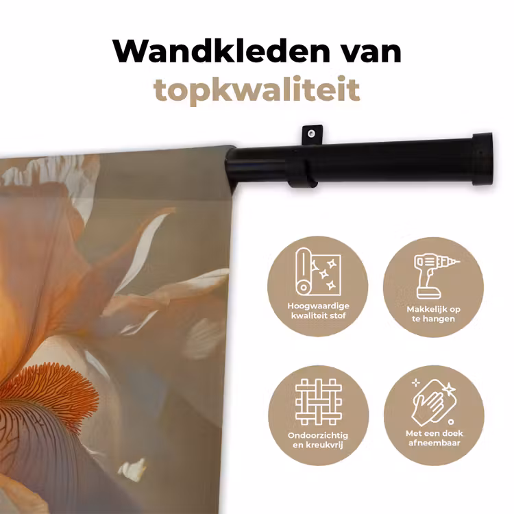 Wandkleed - Close up - Oranje - Iris — 3
