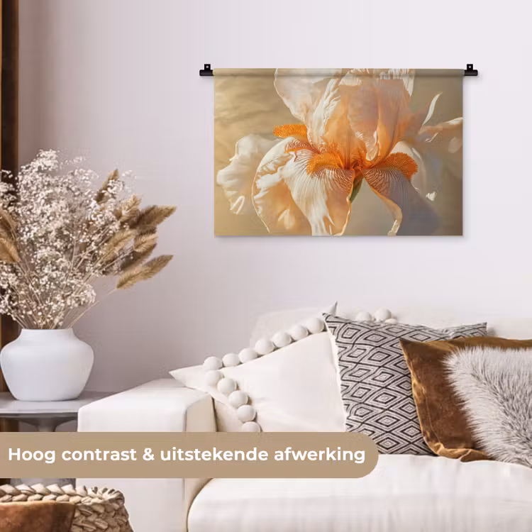 Wandkleed - Close up - Oranje - Iris — 4