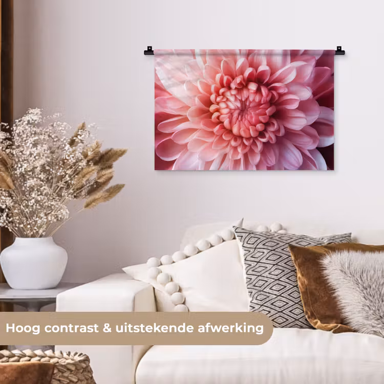 Wandkleed - Dahlia - Bloem - Close up - Roze — 4