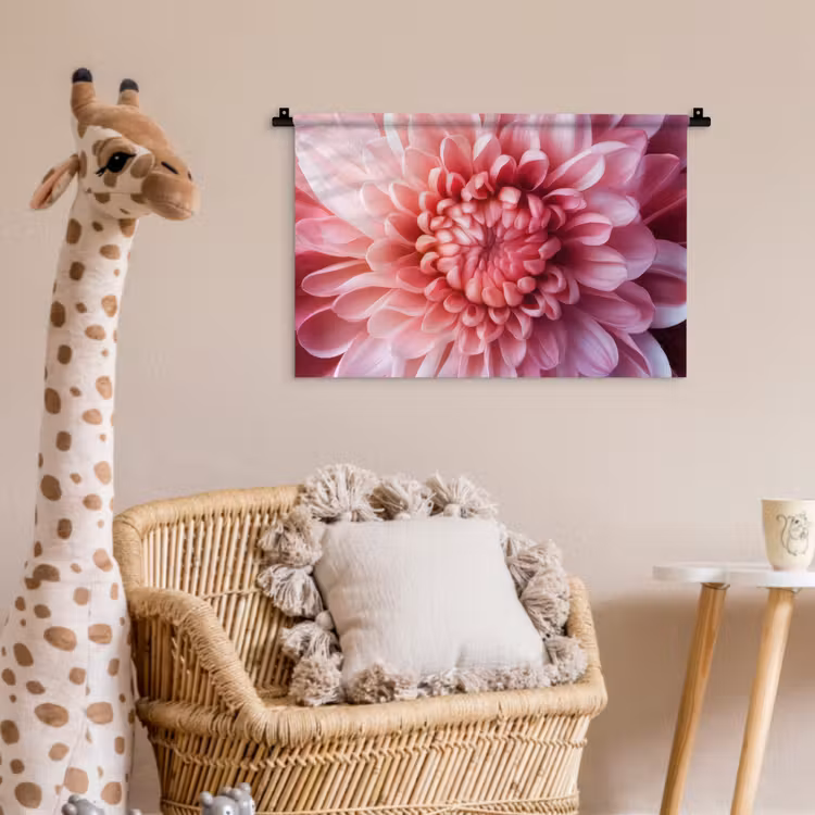 Wandkleed - Dahlia - Bloem - Close up - Roze — 5