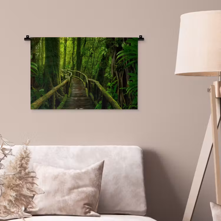 Wandkleed - Jungle - Brug - Mos - Natuur - Tropisch — 2