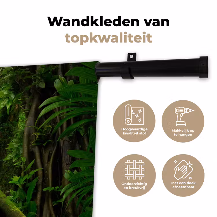 Wandkleed - Jungle - Brug - Mos - Natuur - Tropisch — 3