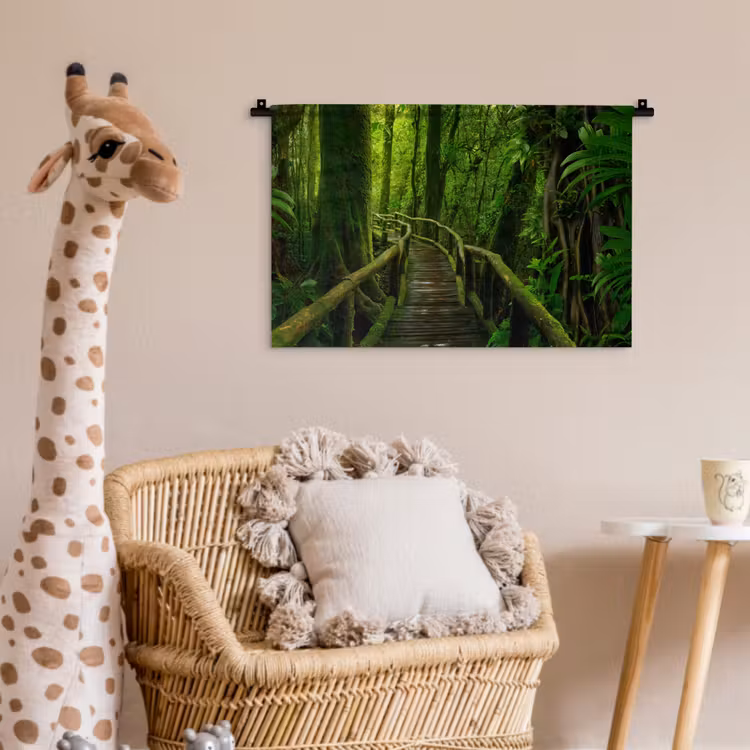 Wandkleed - Jungle - Brug - Mos - Natuur - Tropisch — 5