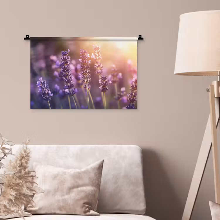 Wandkleed - Lavendelbloemen - Paars - Zonlicht — 2