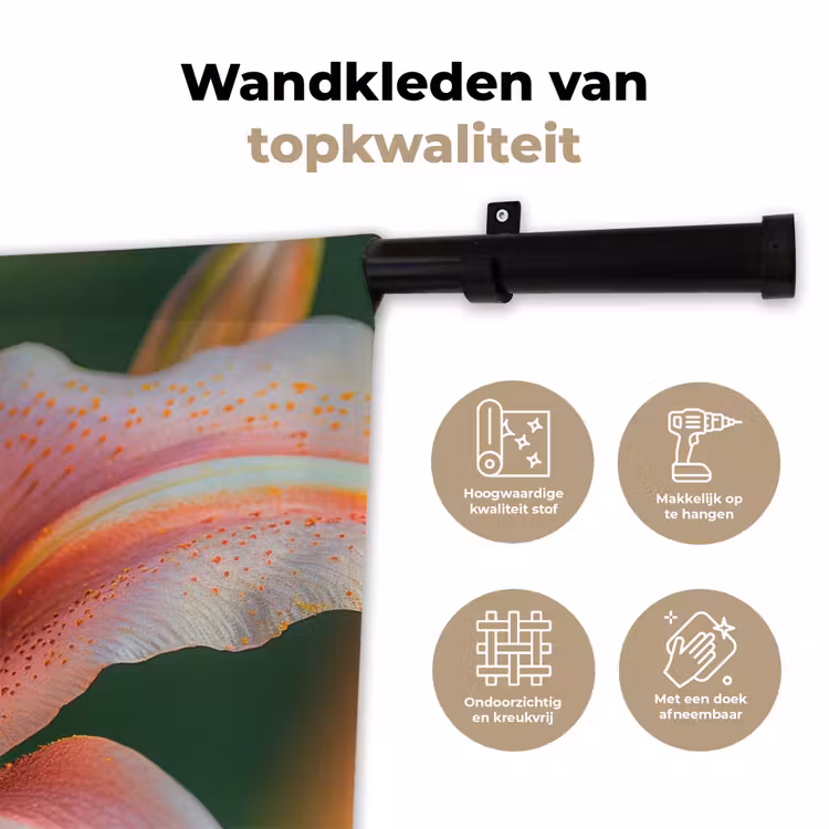 Wandkleed - Lelie - Close up - Lichtroze — 3