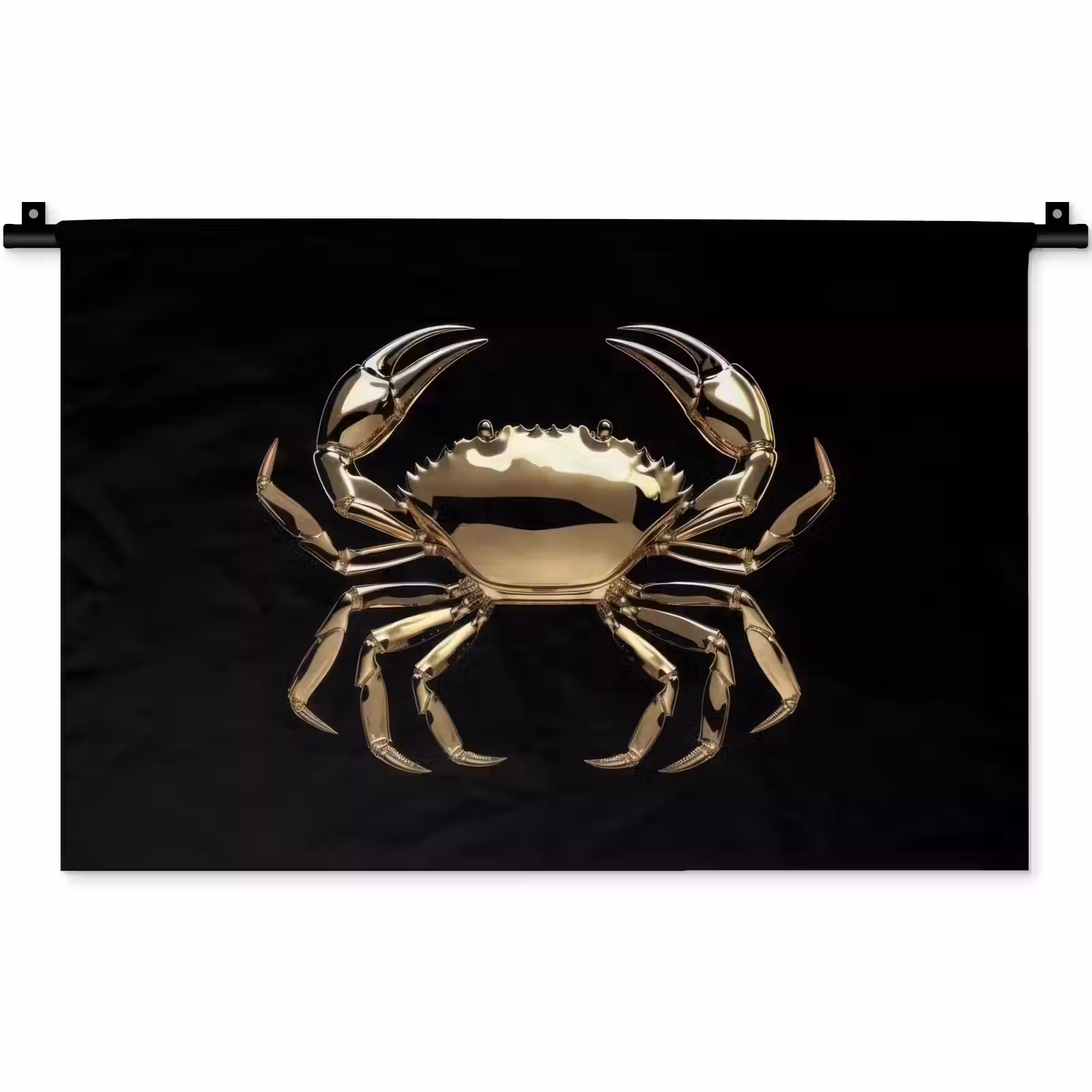 Wandkleed - Goud - Krab - Dieren - Zwart — 1