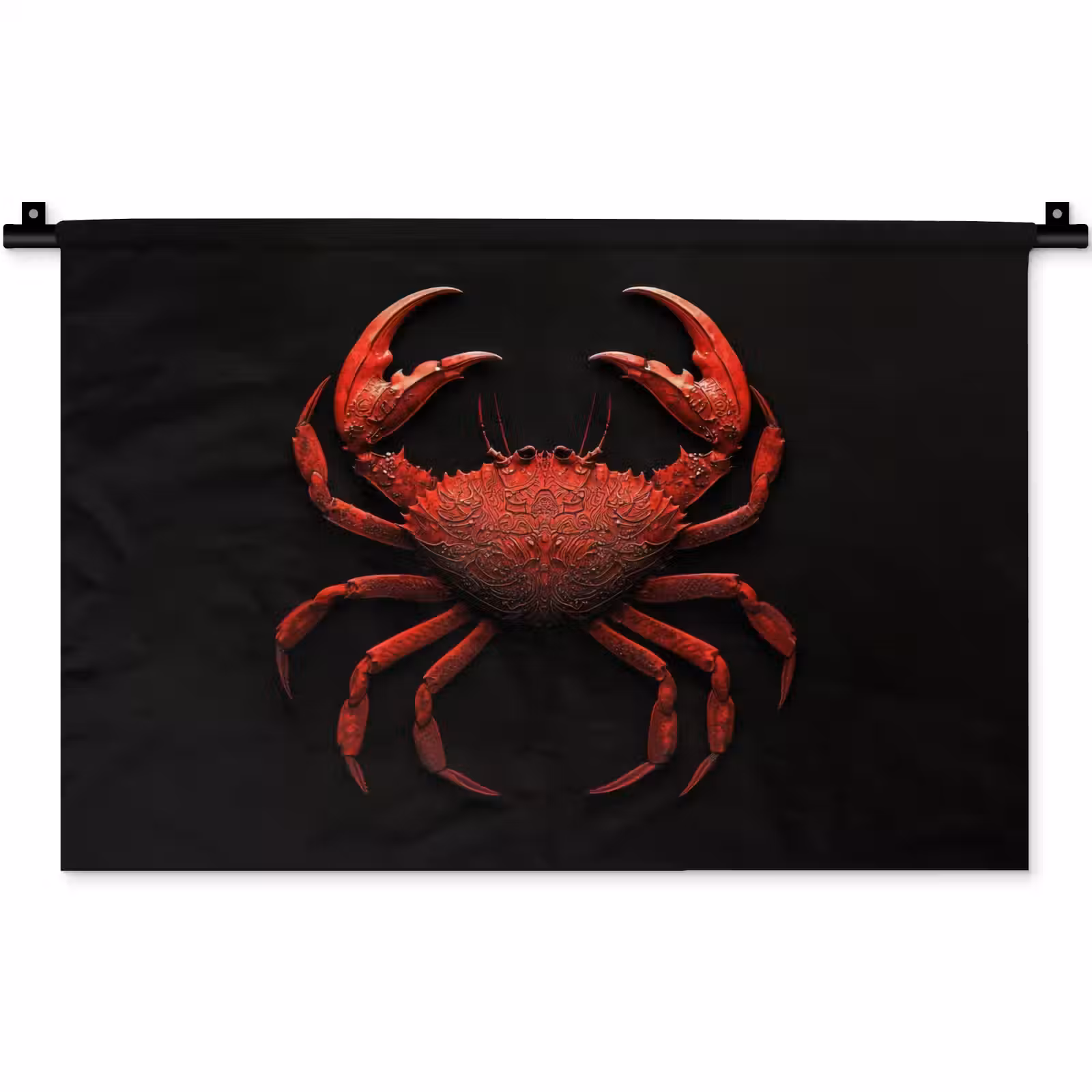 Wandkleed - Krab - Rood - Vissen - Schaaldieren — 1