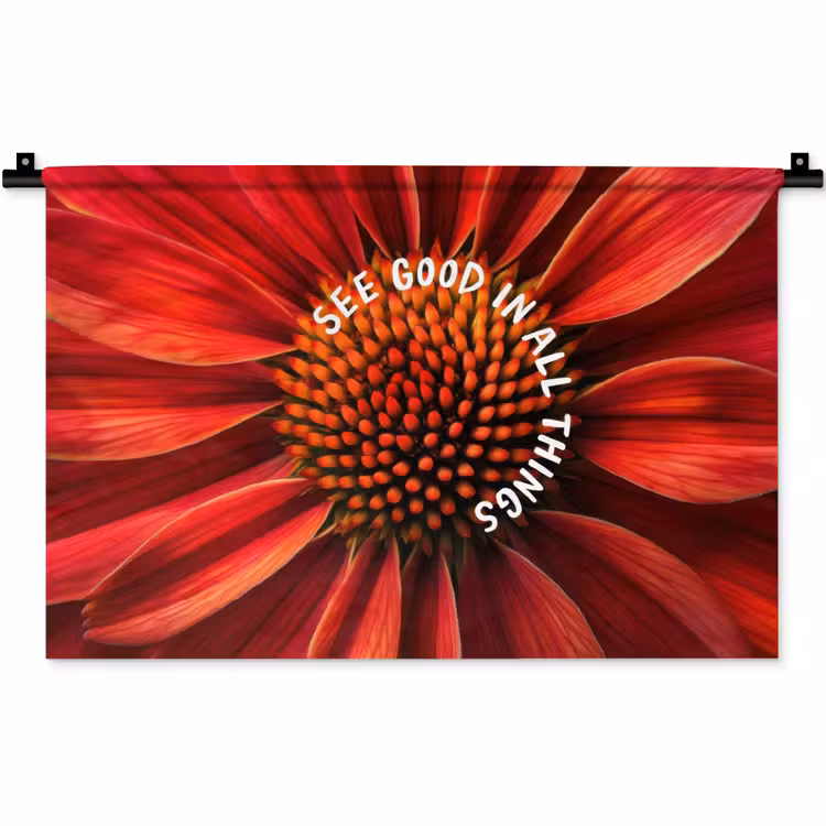 Wandkleed - Close up - Bloem - Quote - Rood — 1