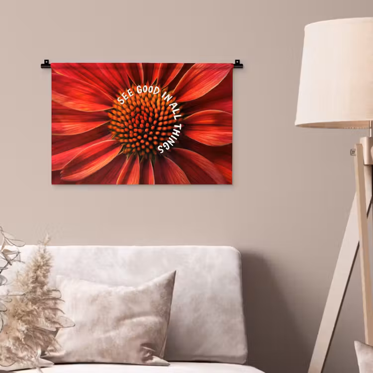Wandkleed - Close up - Bloem - Quote - Rood — 2