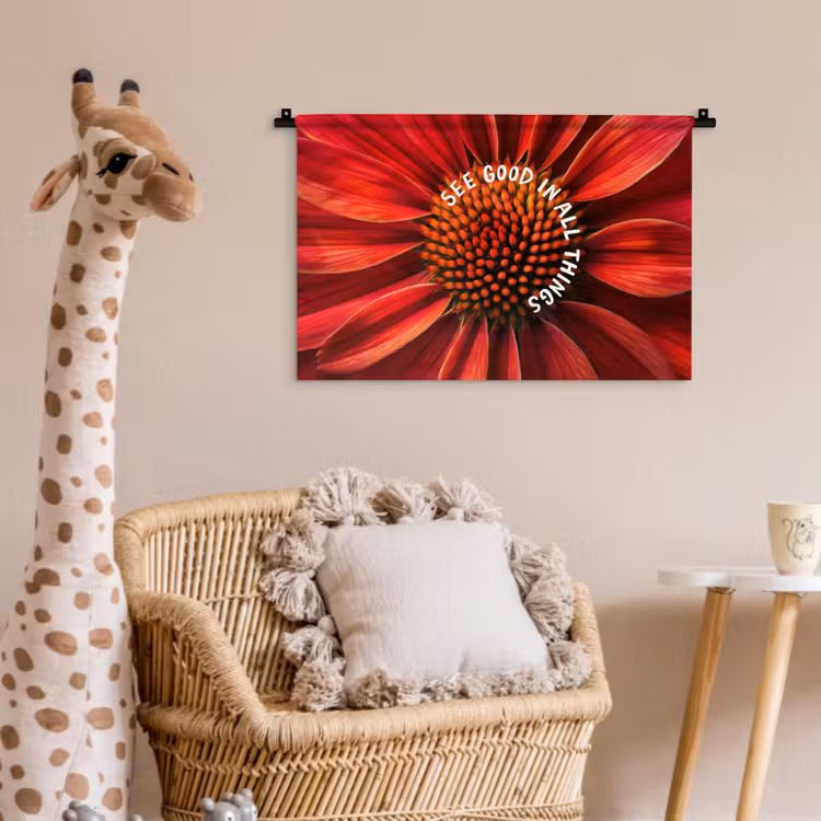 Wandkleed - Close up - Bloem - Quote - Rood — 5