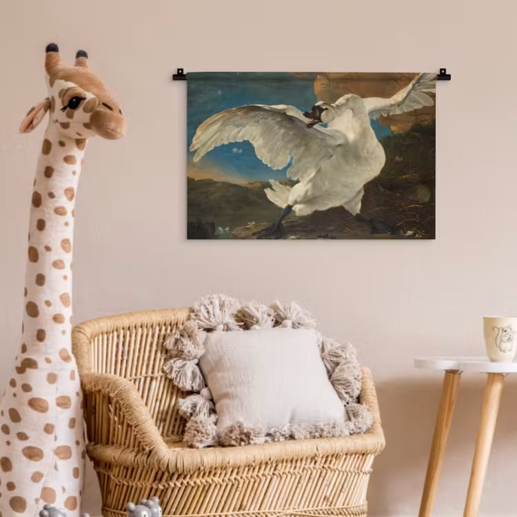 Wandkleed - De bedreigde zwaan - Schilderij van Jan Asselijn — 5
