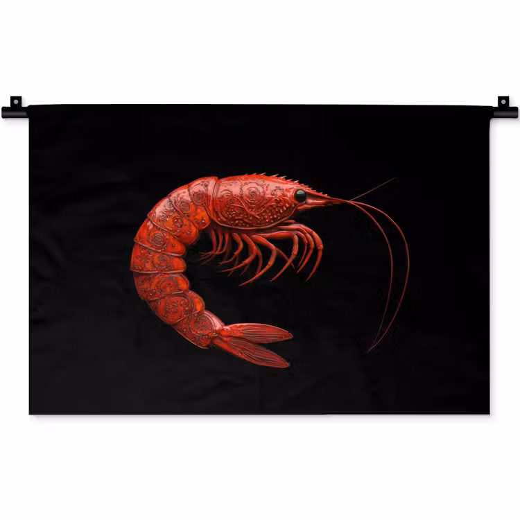 Wandkleed - Garnaal - Rood - Dieren — 1
