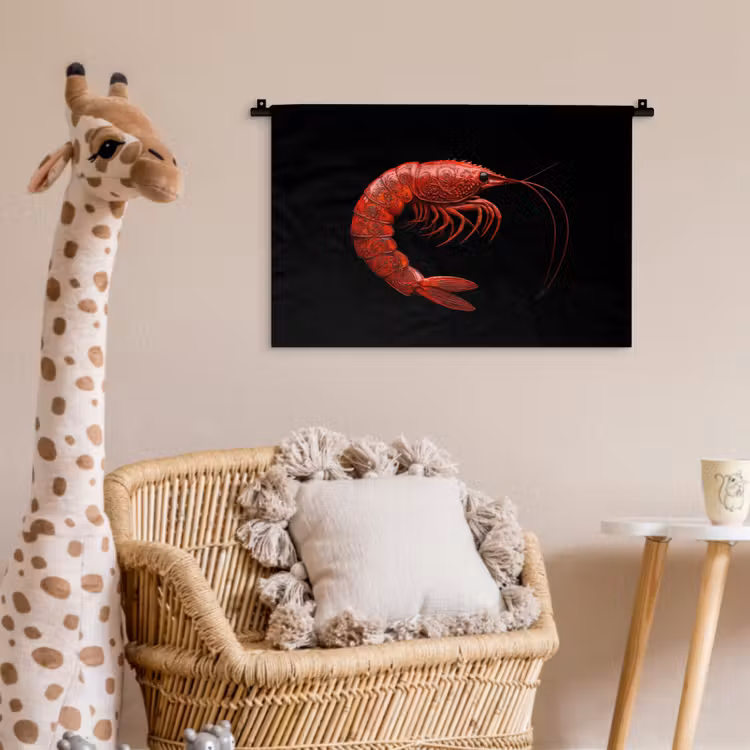 Wandkleed - Garnaal - Rood - Dieren — 5