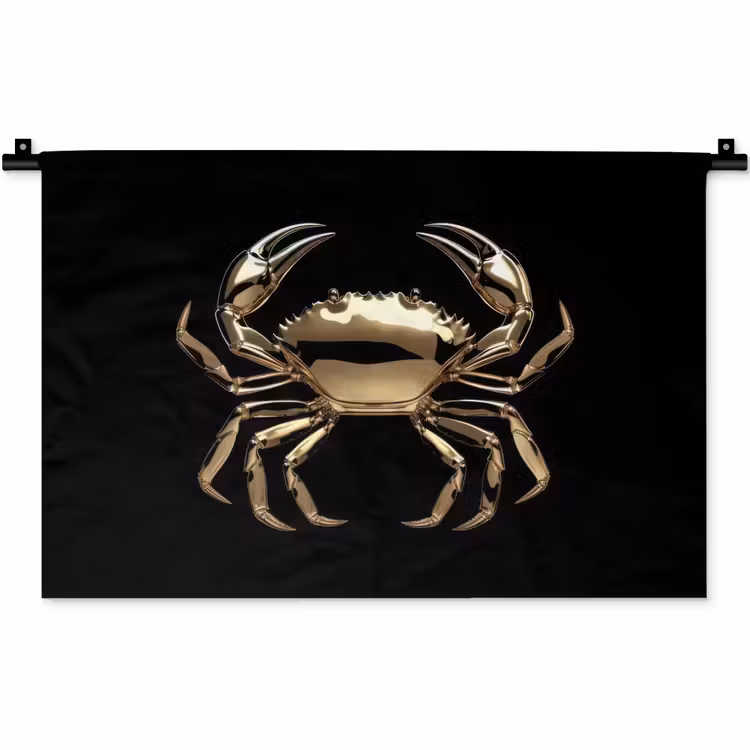 Wandkleed - Goud - Krab - Dieren - Zwart — 1