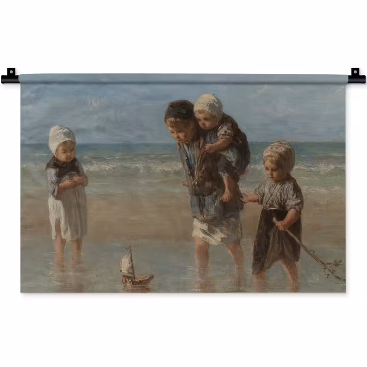 Wandkleed - Kinderen der zee - Schilderij van Jozef Israëls — 1