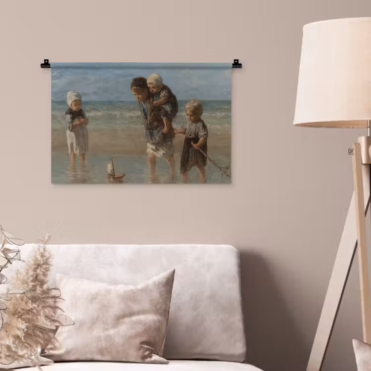 Wandkleed - Kinderen der zee - Schilderij van Jozef Israëls — 2