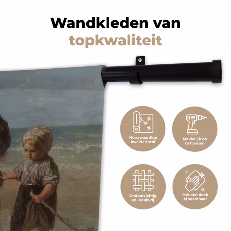 Wandkleed - Kinderen der zee - Schilderij van Jozef Israëls — 3