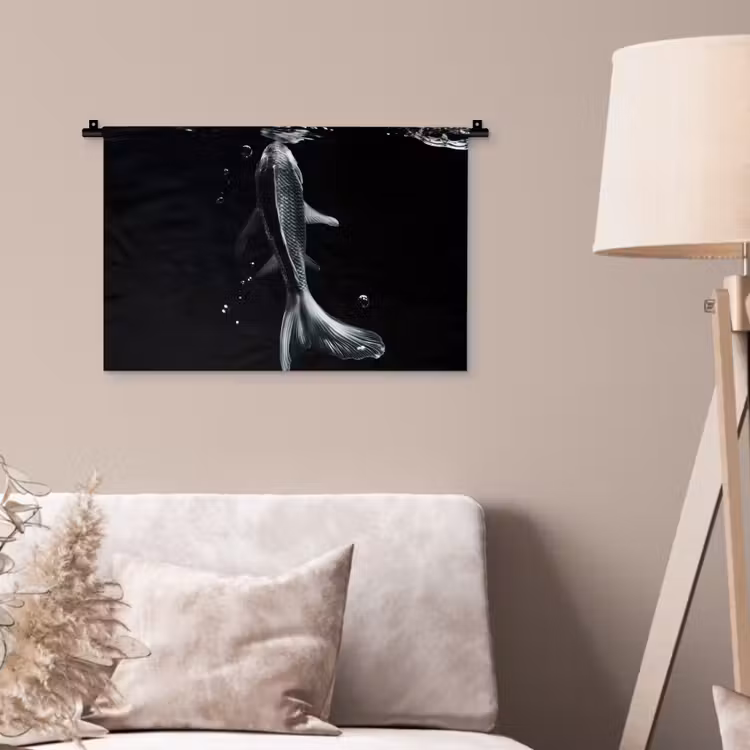Wandkleed - Koi - Vissen - Water - Zwart — 2