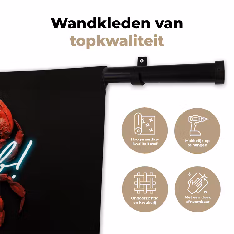 Wandkleed - Krab - Rood - Neon - Quote — 3