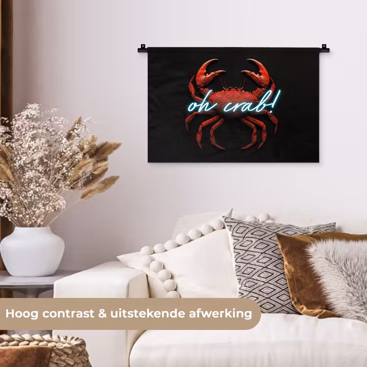 Wandkleed - Krab - Rood - Neon - Quote — 4