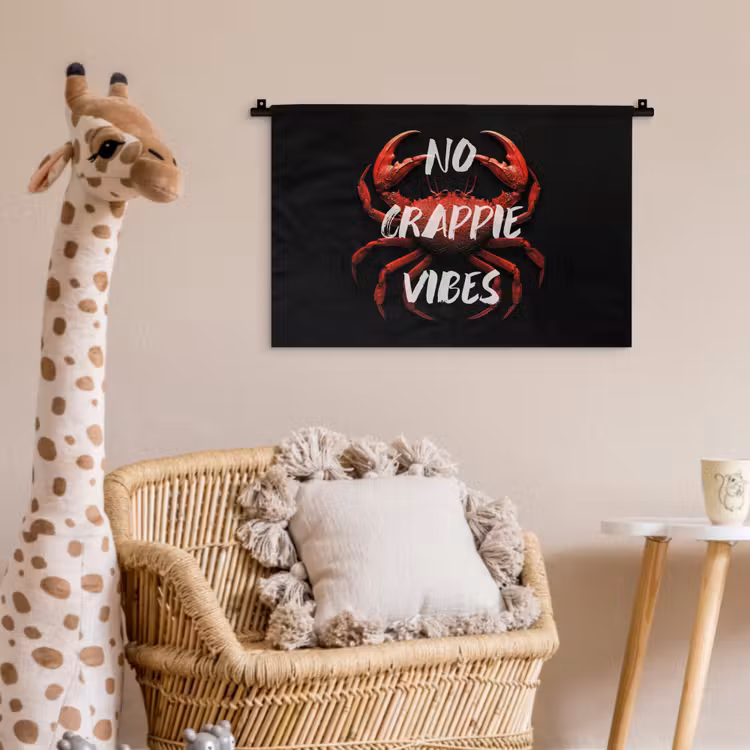 Wandkleed - Krab - Rood - Tekst - Zwart — 5