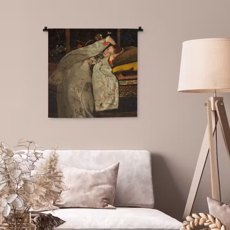 Wandkleed - Meisje in witte kimono - Schilderij van George Hendrik Breitner — 2