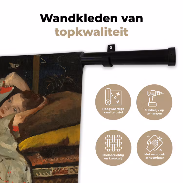 Wandkleed - Meisje in witte kimono - Schilderij van George Hendrik Breitner — 3
