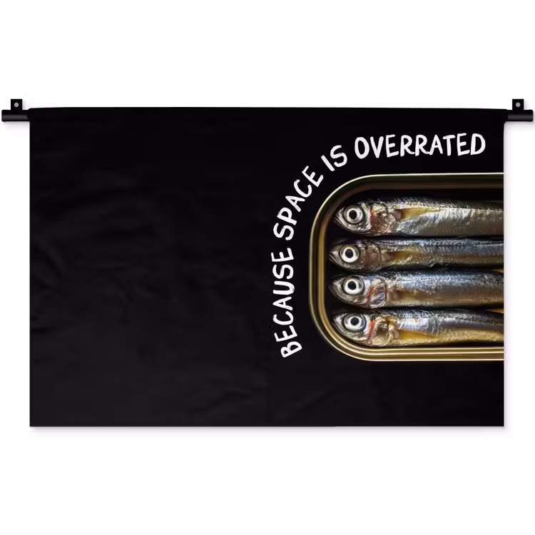 Wandkleed - Sardines - Tekst - Vis - Blik — 1