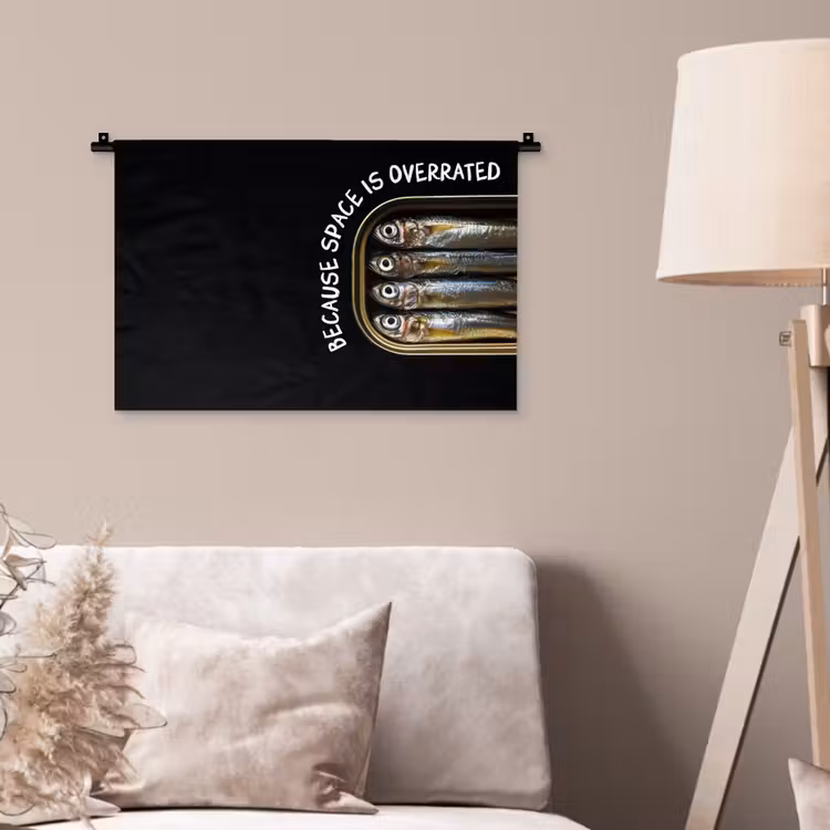 Wandkleed - Sardines - Tekst - Vis - Blik — 2