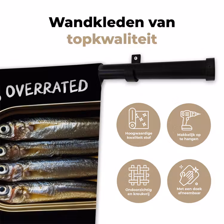 Wandkleed - Sardines - Tekst - Vis - Blik — 3