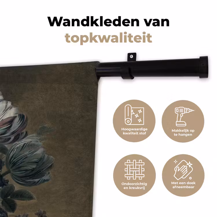 Wandkleed - Stilleven met bloemen - Schilderij van Eelke Jelles Eelkema — 3