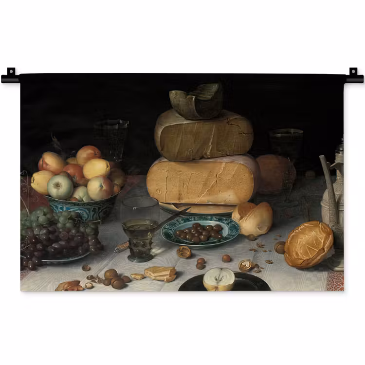 Wandkleed - Stilleven met kazen - Schilderij van Floris Claesz. van Dijck — 1