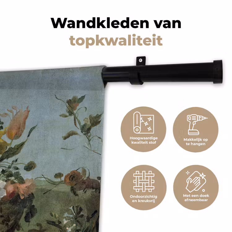 Wandkleed - Bloemen - Oude Meesters - Olieverf — 3