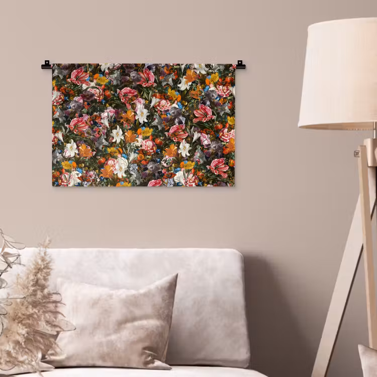 Wandkleed - Bloemen - Vlinder - Design - Kunst - Abstract - Schilderij - Oude meesters — 2