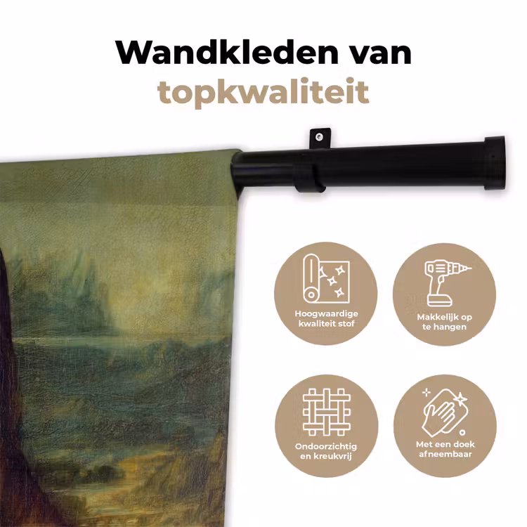 Wandkleed - Mona Lisa - Leonardo da Vinci — 3