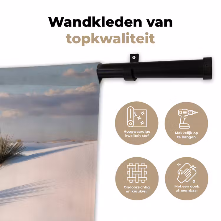 Wandkleed - Duinen - Gras - Wolken - Beige — 3