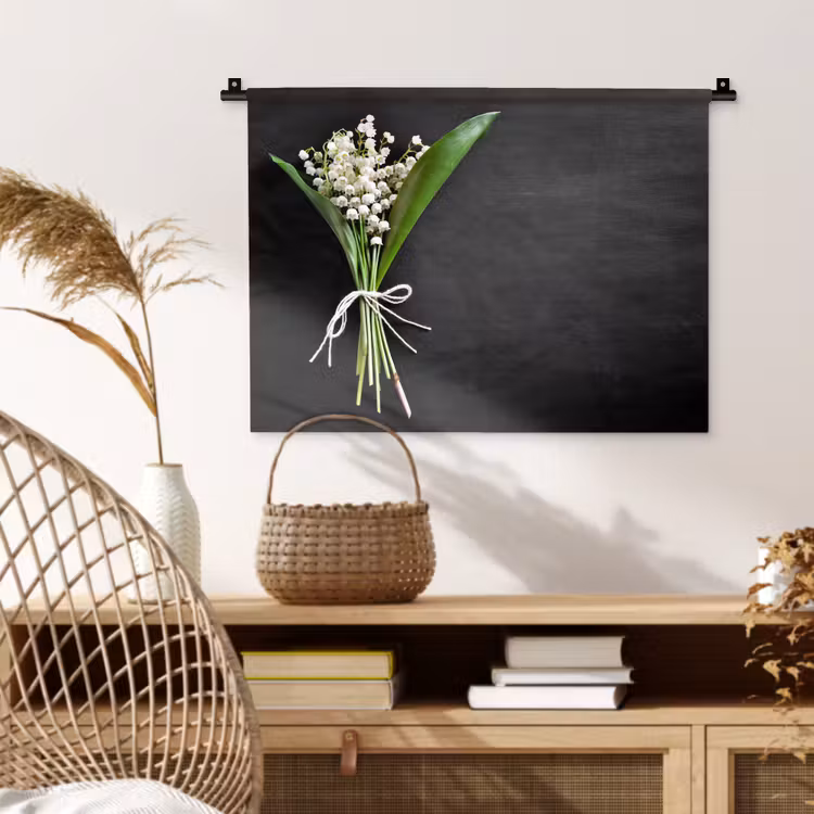 Wandkleed - Lelietjes van dalen - Bloemen - Stilleven - Strik — 4