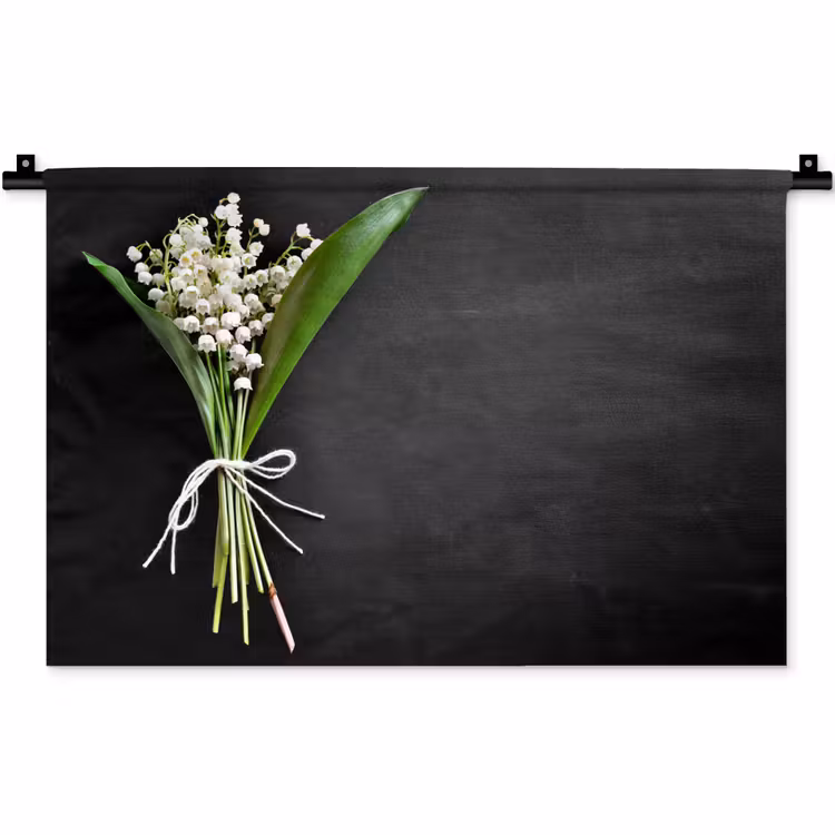 Wandkleed - Lelietjes van dalen - Bloemen - Strik — 1
