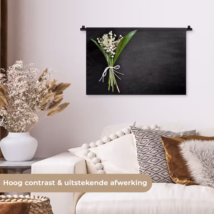 Wandkleed - Lelietjes van dalen - Bloemen - Strik — 4