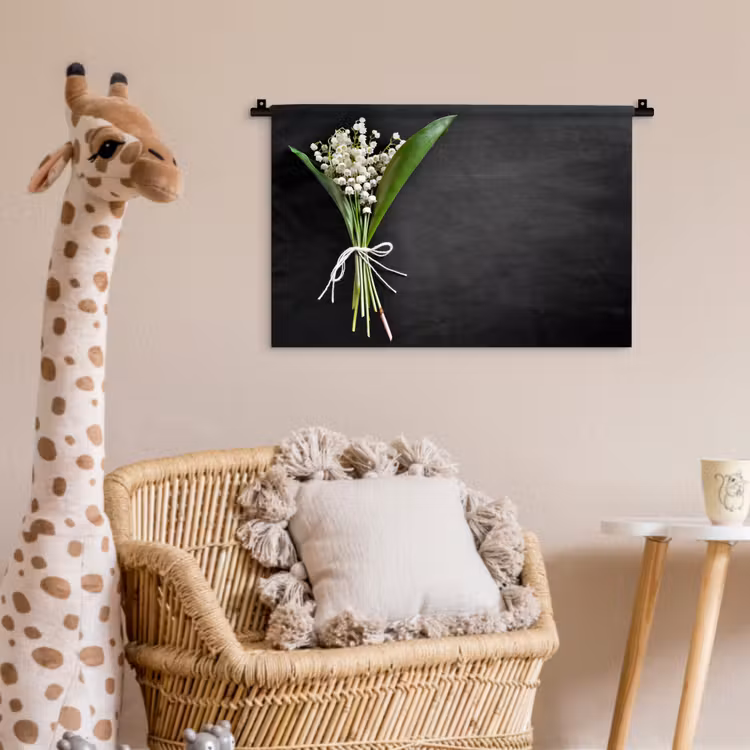 Wandkleed - Lelietjes van dalen - Bloemen - Strik — 5