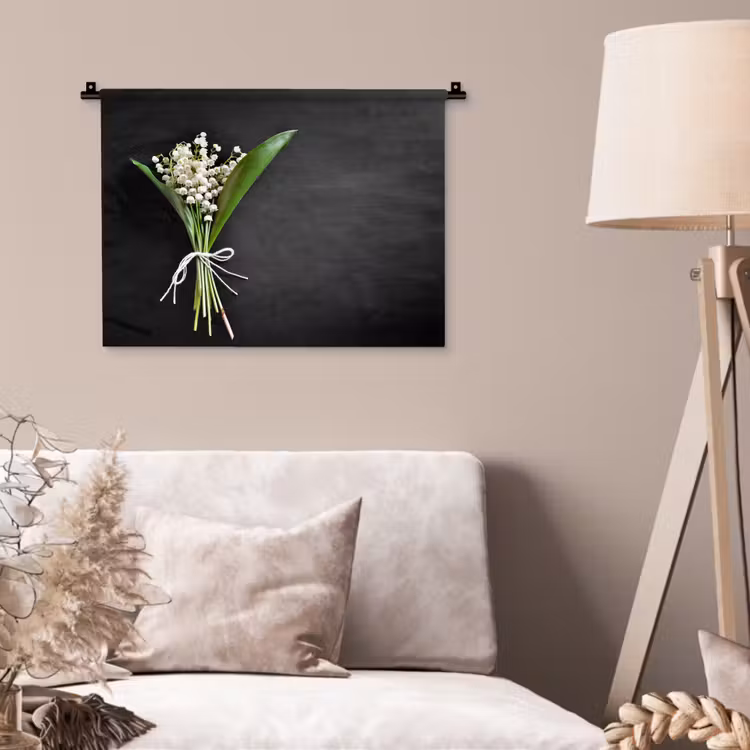 Wandkleed - Lelietjes van dalen - Bloemen - Strik - Flora — 2
