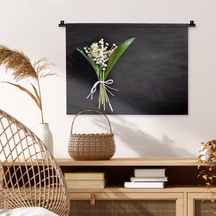 Wandkleed - Lelietjes van dalen - Bloemen - Strik - Flora — 4
